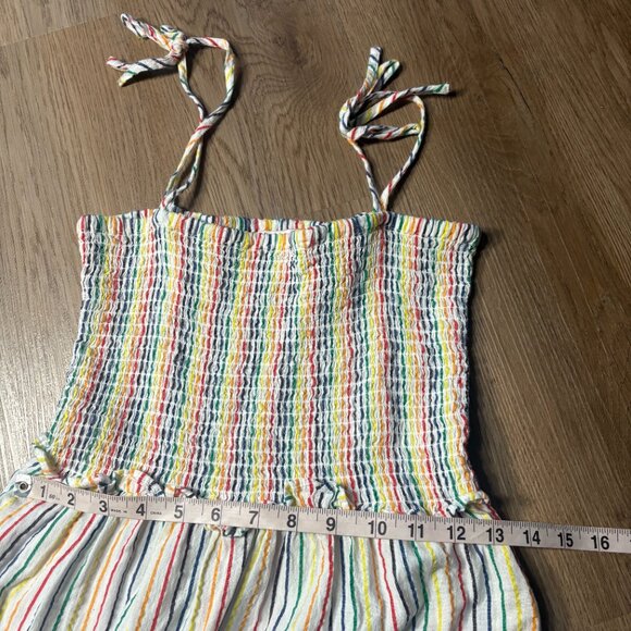 Solid & Striped The Indigo Dress in Rainbow Pinstripe S small smocked midi - Picture 10 of 11